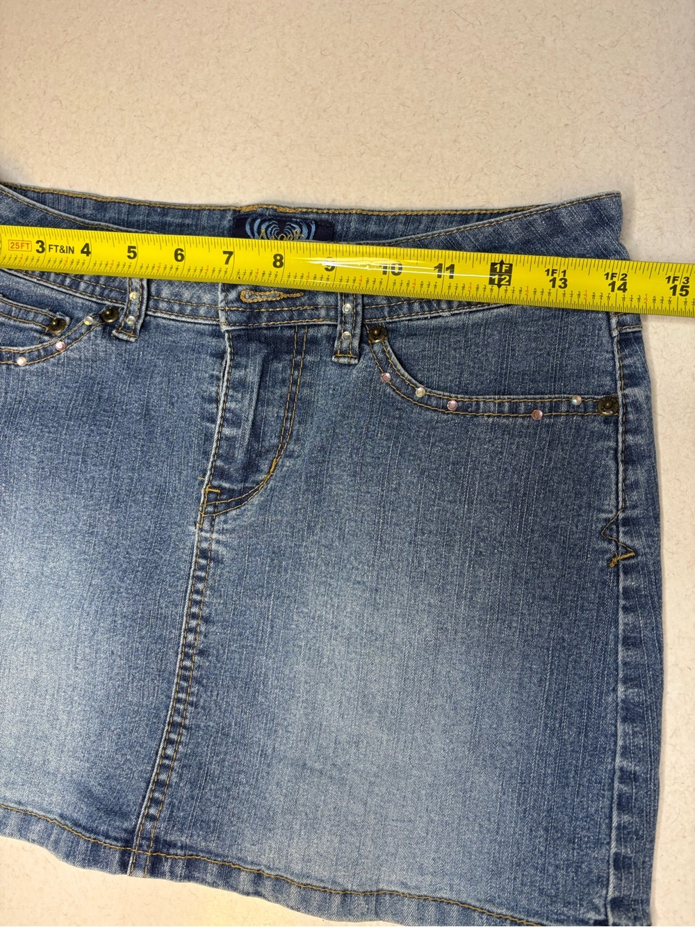 Vintage Y2K Angels Denim Skirt Size 5 - Picture 7 of 9